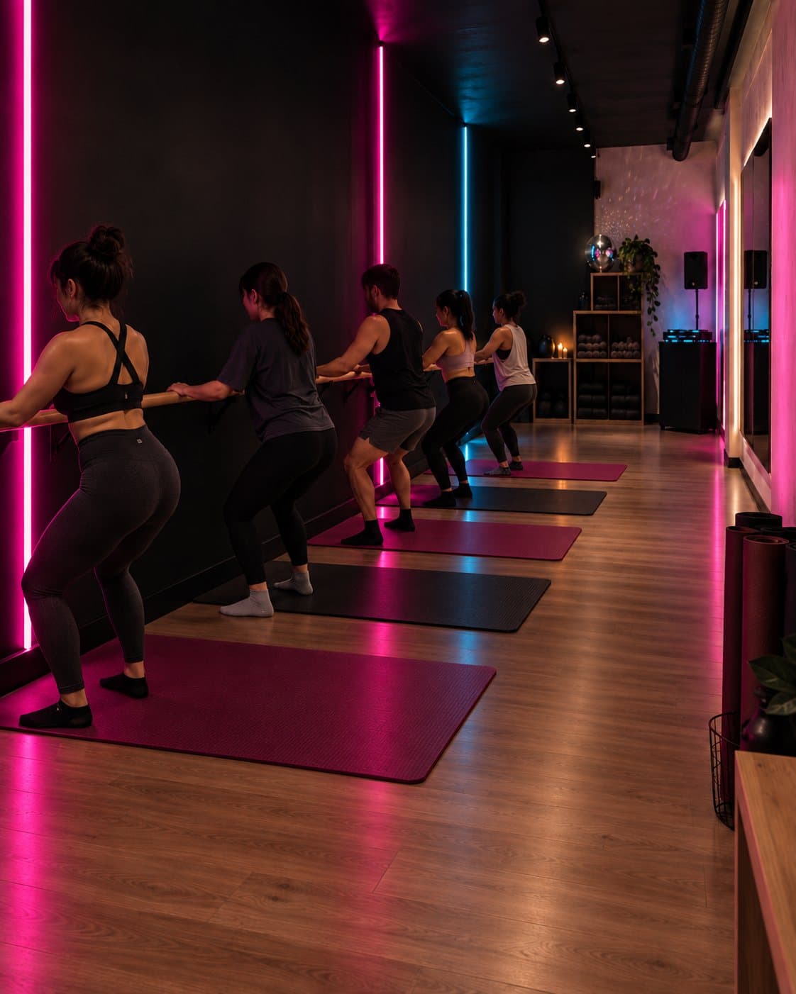 Clase de Barre en BPM club bajo luz magenta